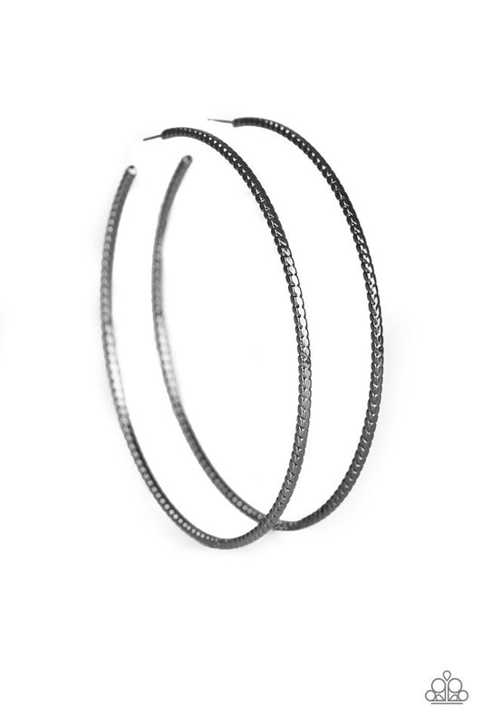 Shimmer Maker - Black - Paparazzi Earring Image