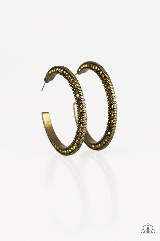 Dazzling Diamond-naire - Brass - Paparazzi Earring Image