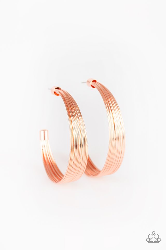 Live Wire - Copper - Paparazzi Earring Image