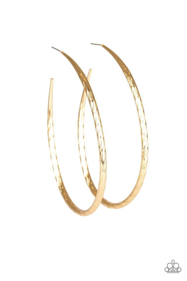 Paparazzi Earring ~ Fleek All Week - Gold