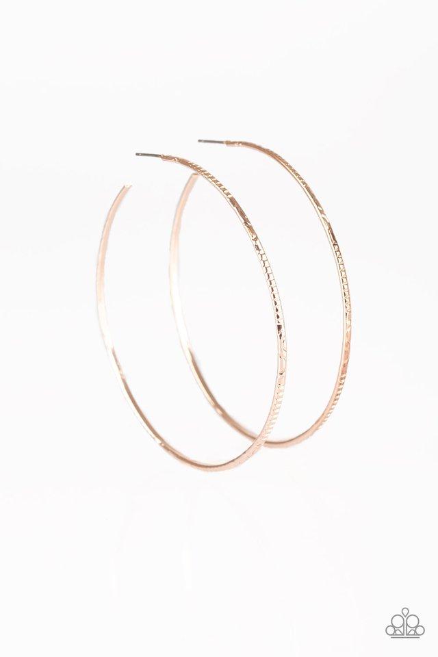 Paparazzi Earring ~ Sleek Fleek - Rose Gold