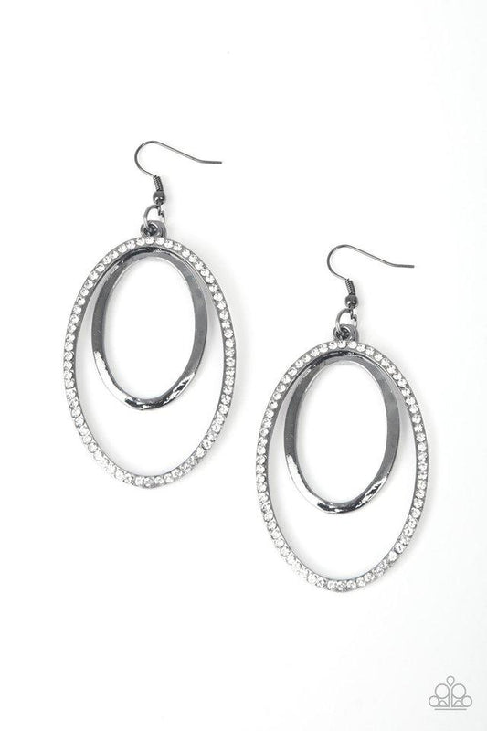 Paparazzi Earring ~ Wrapped In Wealth - Black