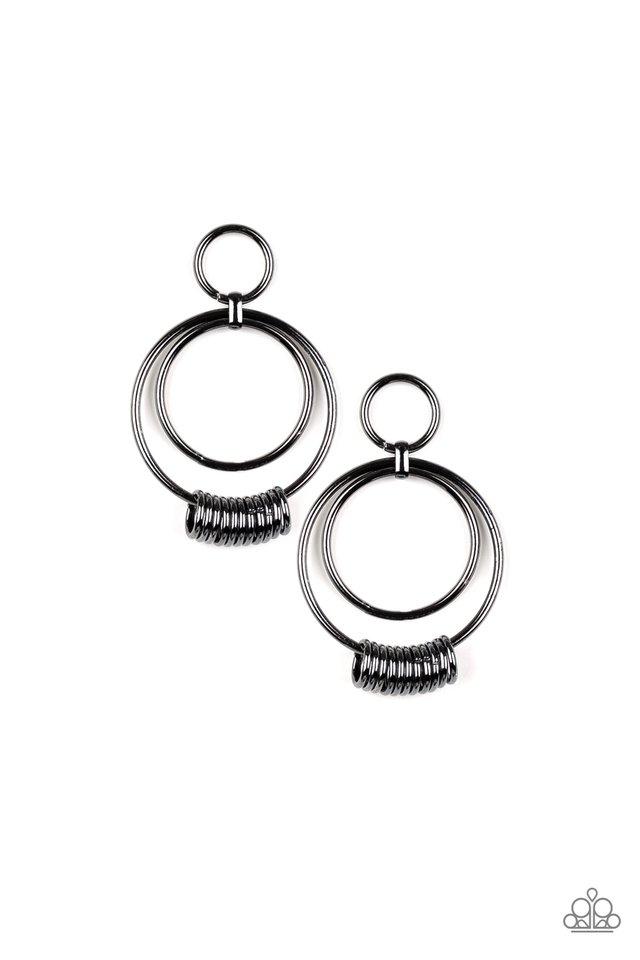 Paparazzi Earring ~ Retro Revolution - Black