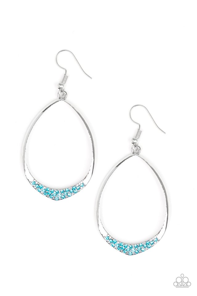 REIGN Down - Blue - Paparazzi Earring Image