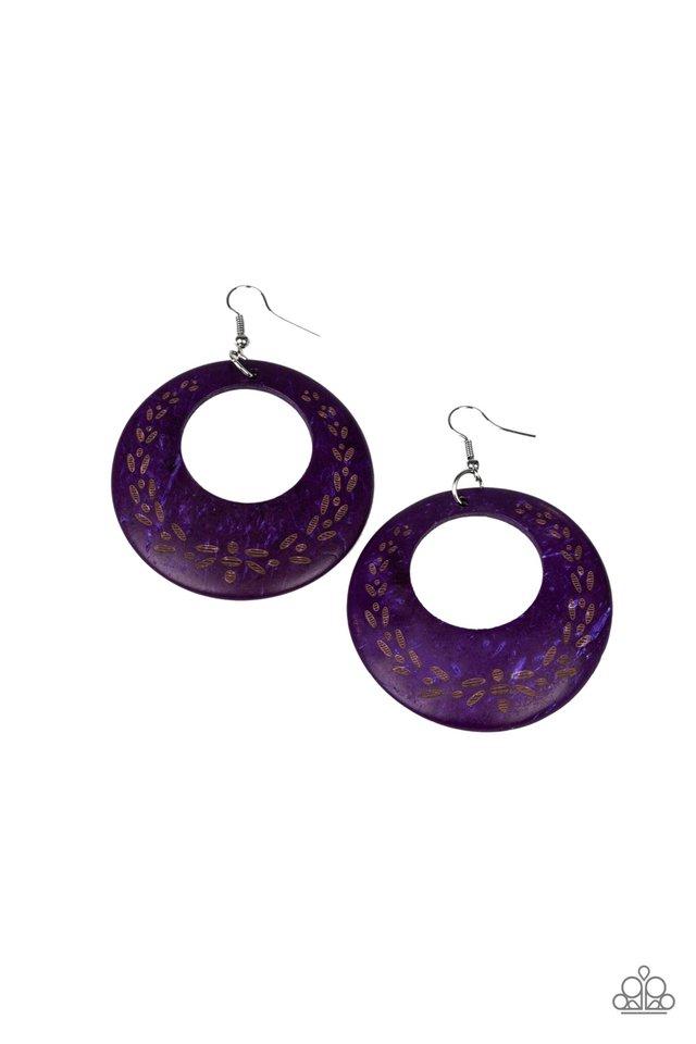 Paparazzi Earring ~ Beach Club Clubbin - Purple