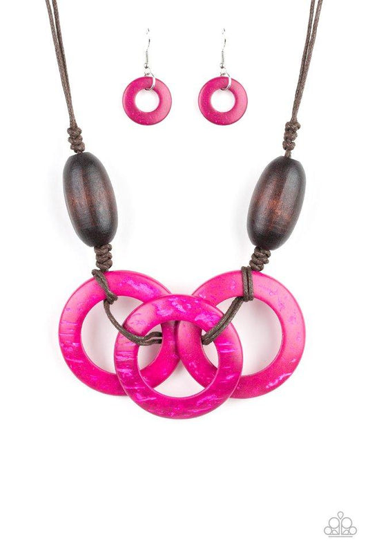 Paparazzi Necklace ~ Bahama Drama - Pink