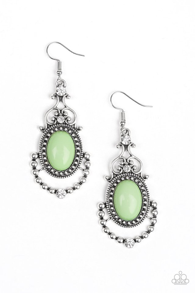 CAMEO and Juliet - Green - Paparazzi Earring Image
