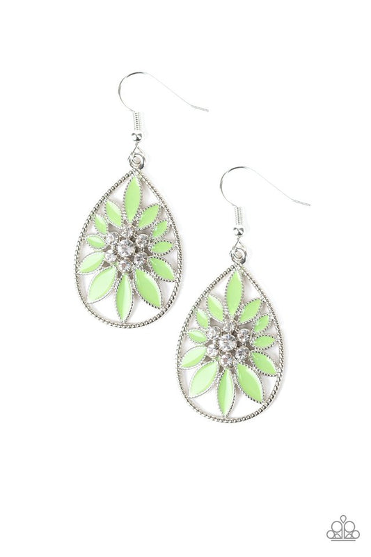 Floral Morals - Green - Paparazzi Earring Image