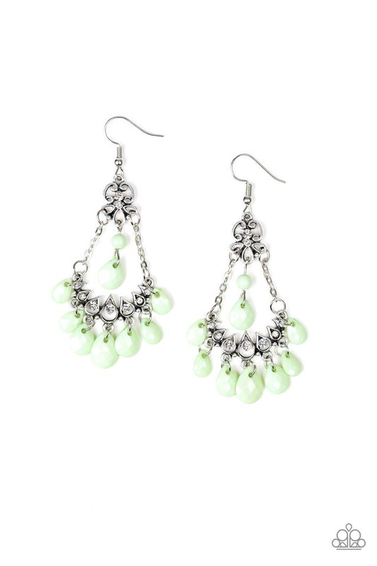 Malibu Sunset - Green - Paparazzi Earring Image