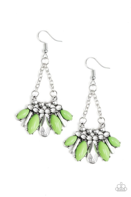 Terra Tribe - Green - Paparazzi Earring Image