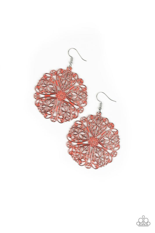 Ocean Paradise - Orange - Paparazzi Earring Image