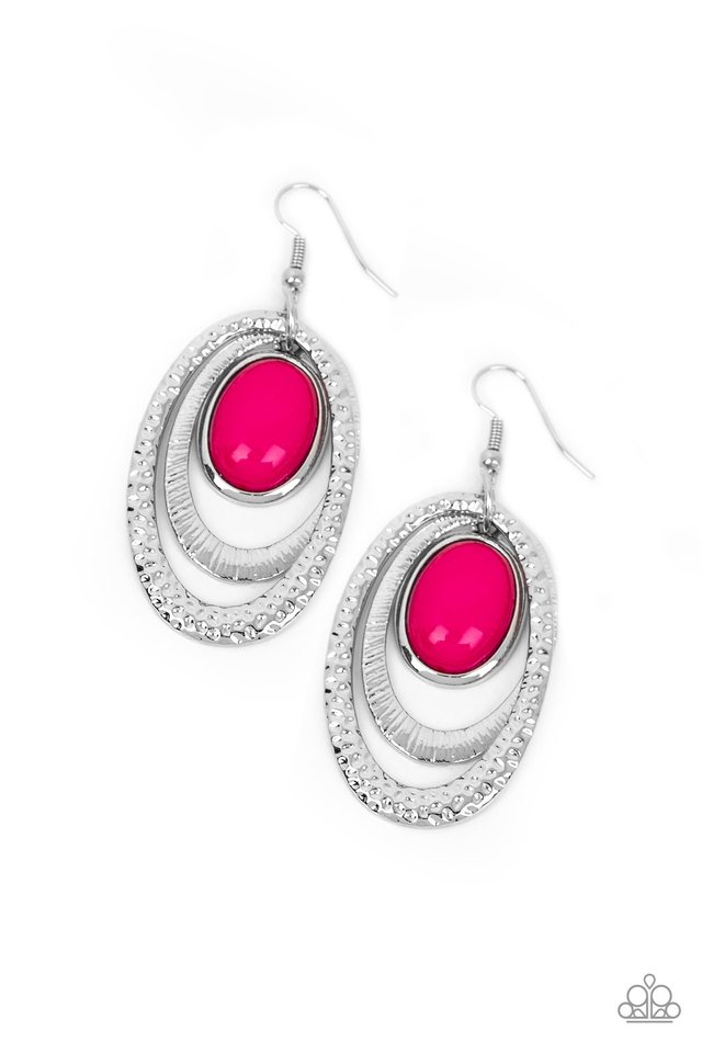 Seaside Spinster - Pink - Paparazzi Earring Image