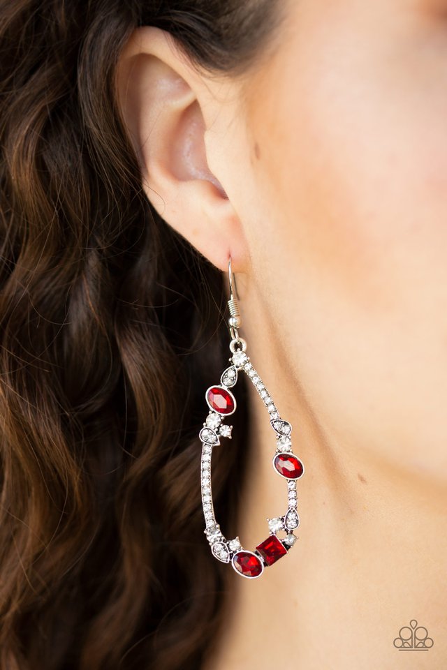 Quite The Collection - Red - Paparazzi Earring Image