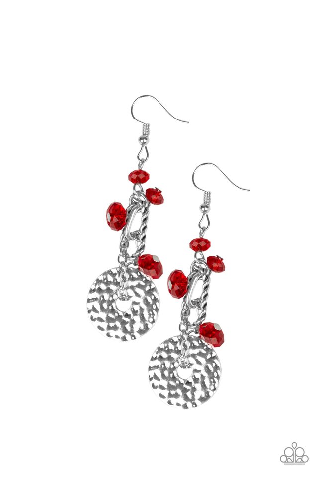 Seaside Catch - Red - Paparazzi Earring Image