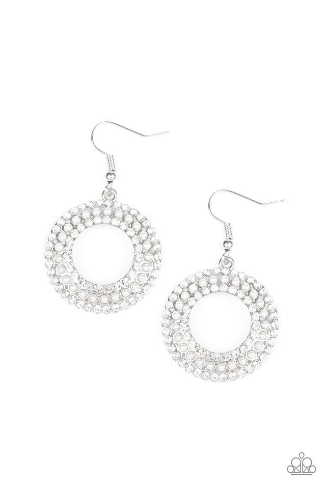Paparazzi Earring ~ Sparkle Splurge - White