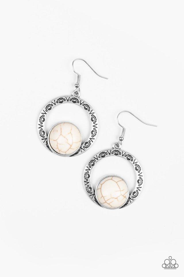 Paparazzi Earring ~ Mesa Mood - White