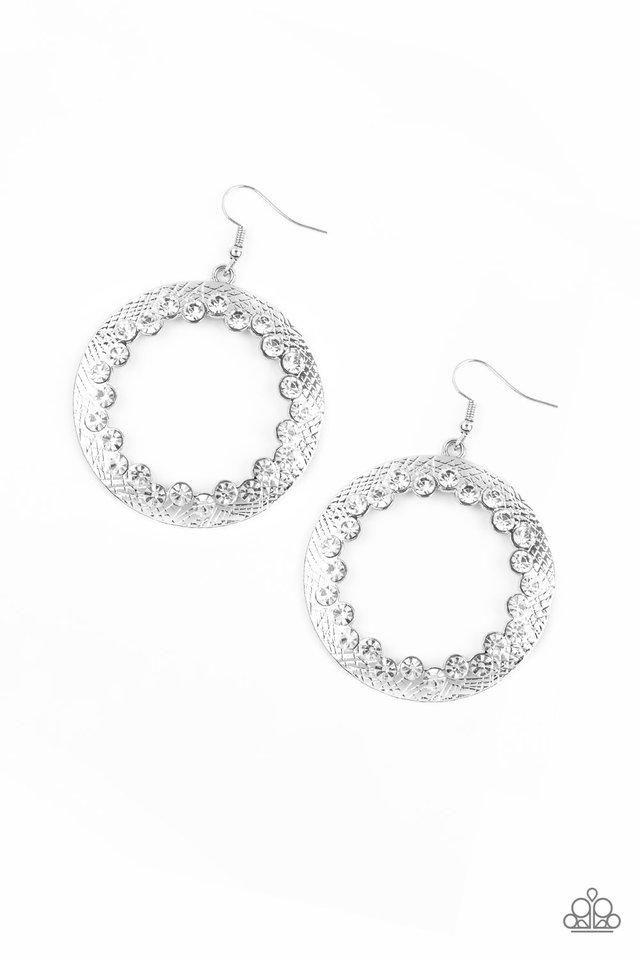 Paparazzi Earring ~ Gala Glitter - White