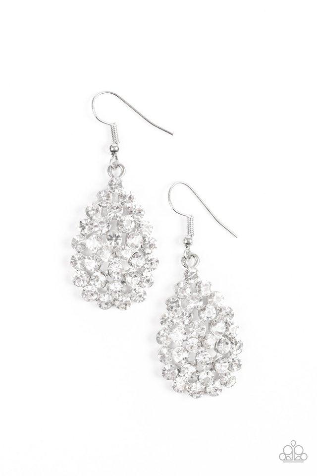 Paparazzi Earring ~ Sparkling Sparkle-naire - White