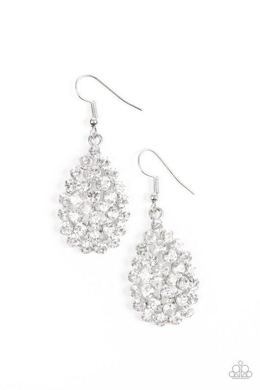 Paparazzi Earring ~ Sparkling Sparkle-naire - White