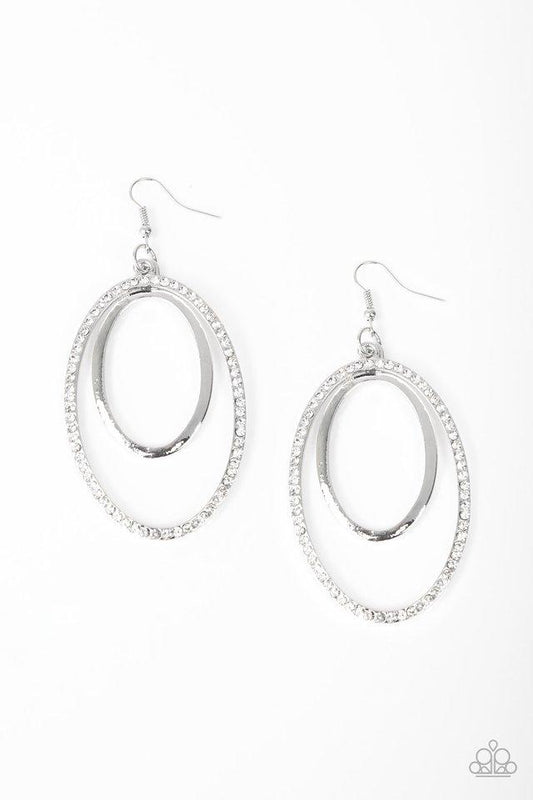 Paparazzi Earring ~ Wrapped In Wealth - White