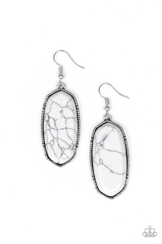Paparazzi Earring ~ Stone Quest - White