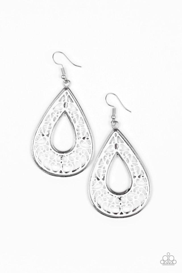 Paparazzi Earring ~ Drop Anchor - White