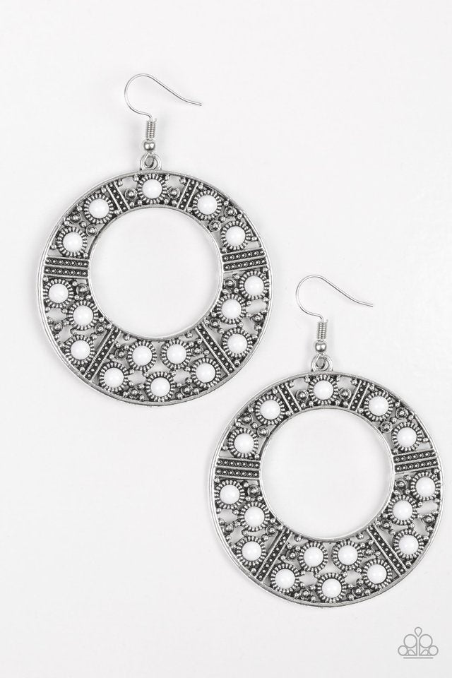 San Diego Samba - White - Paparazzi Earring Image