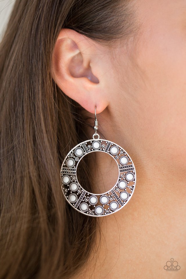 San Diego Samba - White - Paparazzi Earring Image