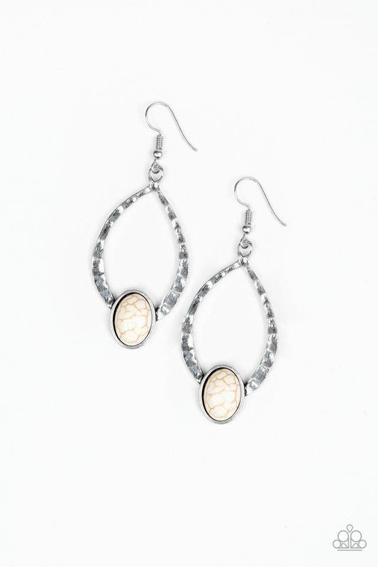 Paparazzi Earring ~ Pony Up - White