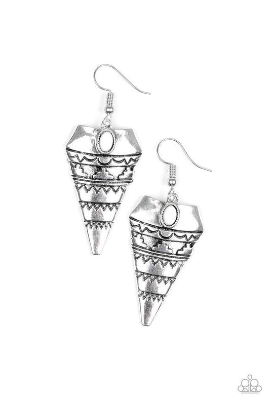Paparazzi Earring ~ Jurassic Journey - White
