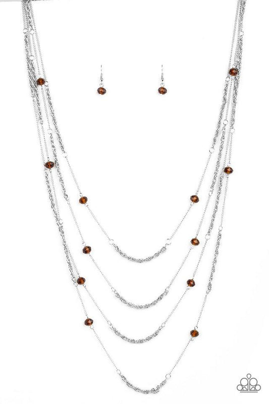 Paparazzi Necklace ~ Open For Opulence - Brown