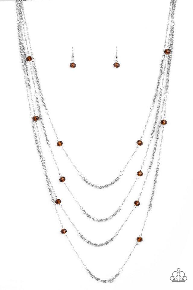 Paparazzi Necklace ~ Open For Opulence - Brown