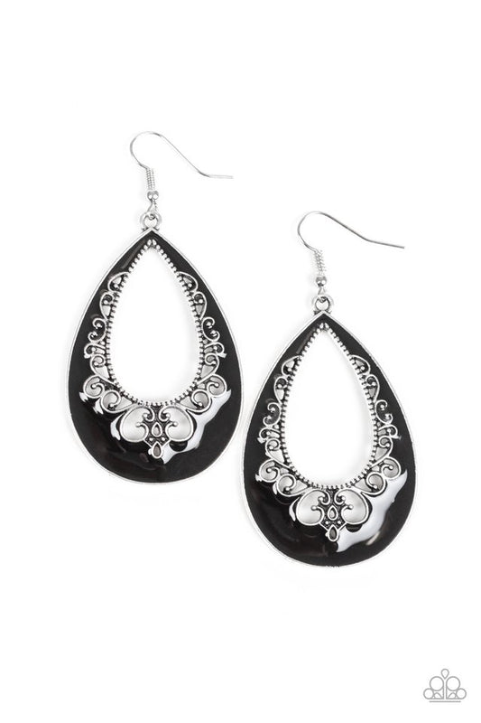 Compliments To The CHIC - Black - Paparazzi Earring Image