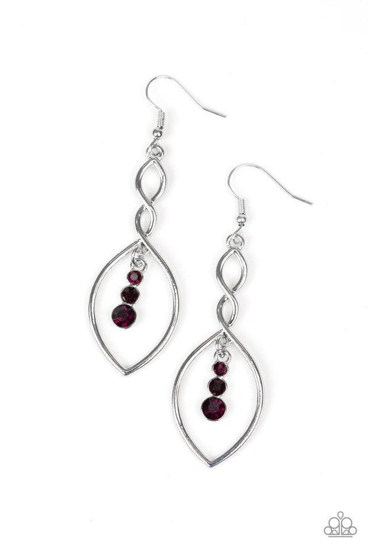 Paparazzi Earring ~ Timeless Twist - Purple