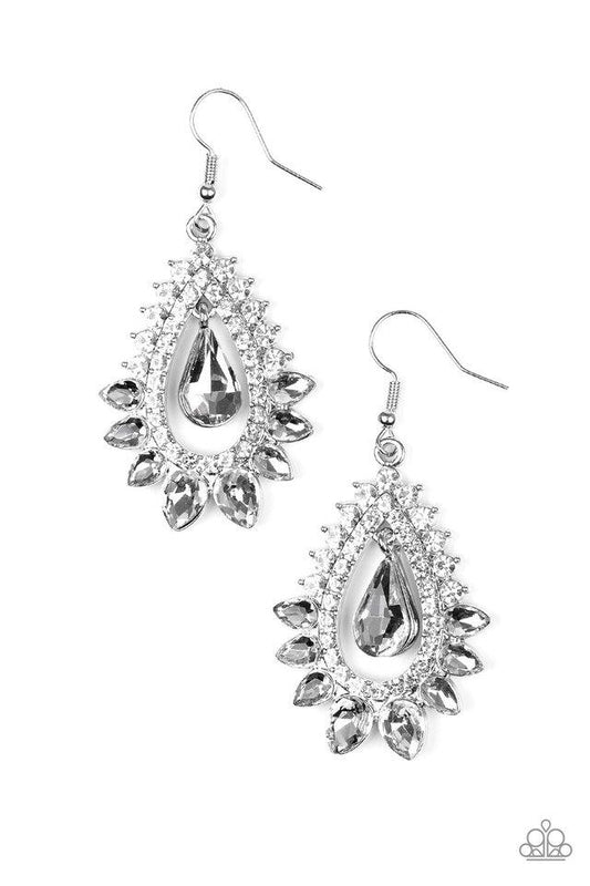 Paparazzi Earring ~ Boss Brilliance - Silver