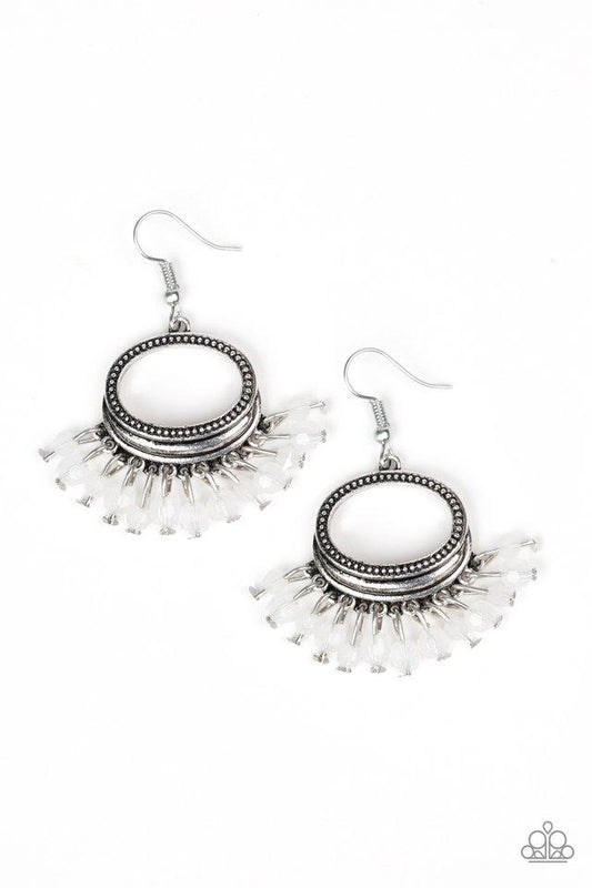 Paparazzi Earring ~ Happy Days - White