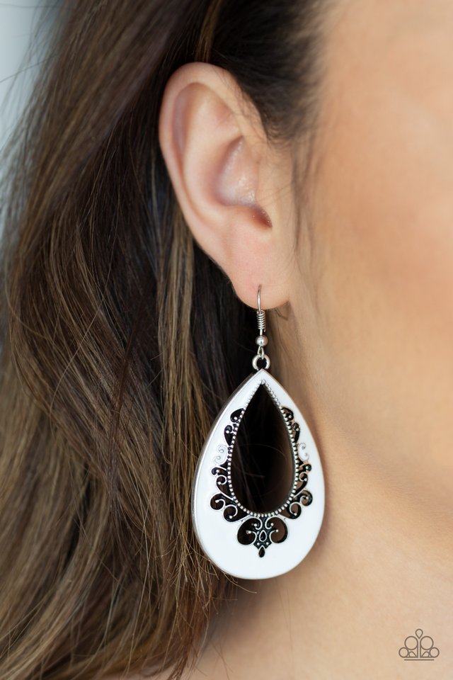 Compliments To The CHIC - White - Paparazzi Earring Image