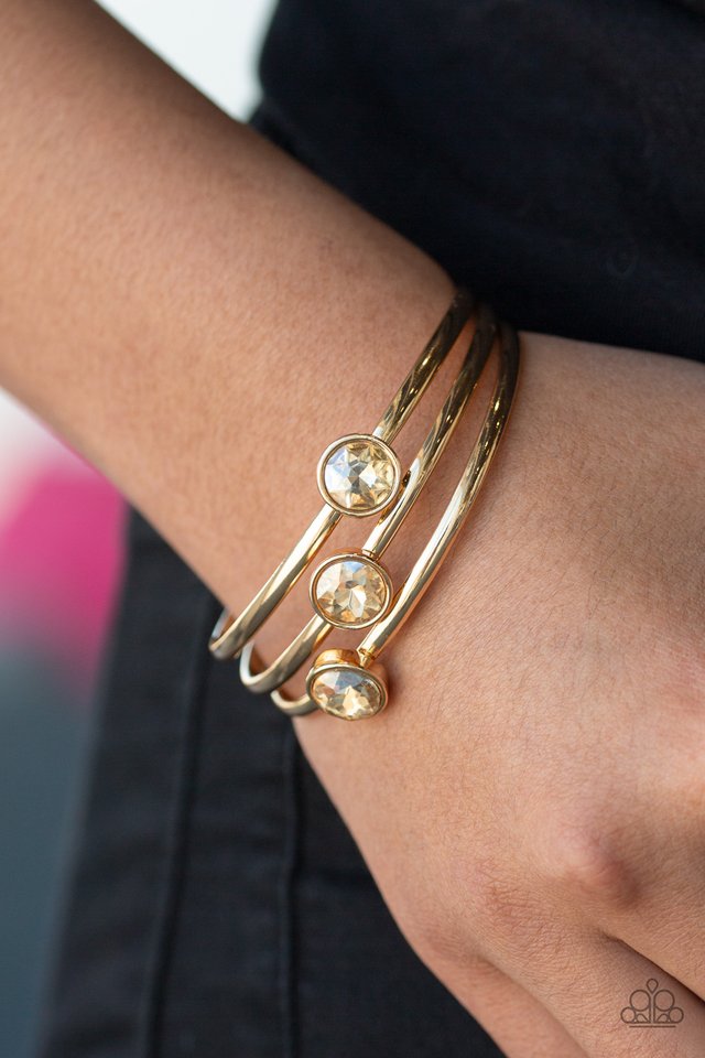 Be All You Can BEDAZZLE - Gold - Paparazzi Bracelet Image