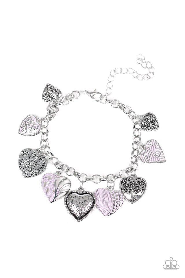 Paparazzi Bracelet ~ Garden Hearts - Purple