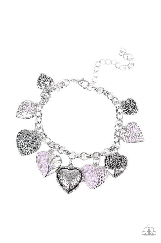 Paparazzi Bracelet ~ Garden Hearts - Purple