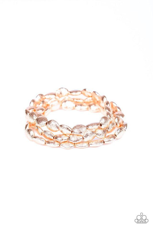 Paparazzi Bracelet ~ Basic Bliss - Rose Gold