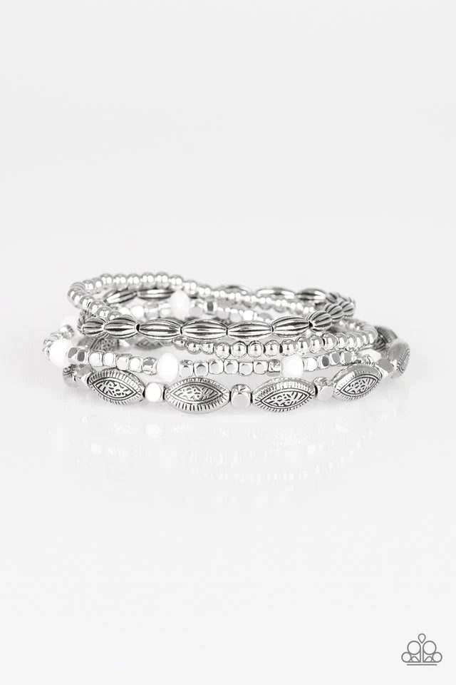 Paparazzi Bracelet ~ Full Of WANDER - White