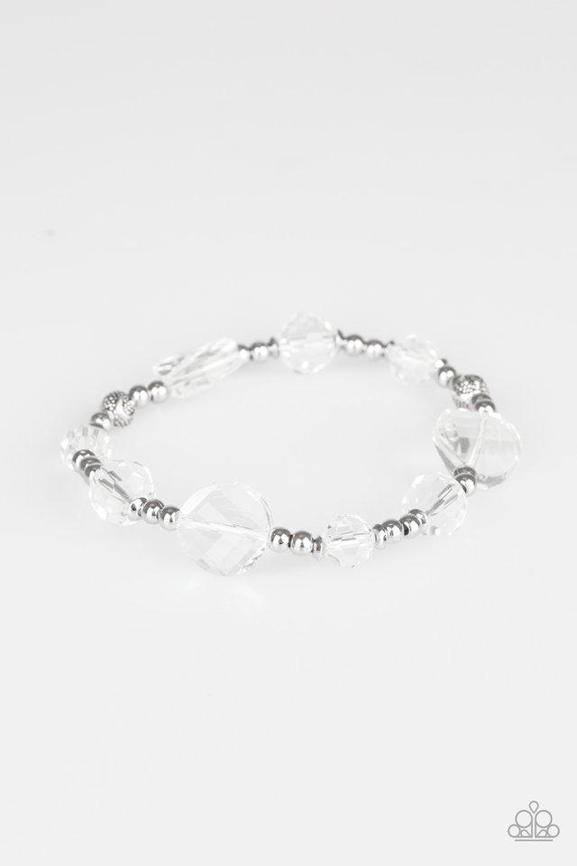 Paparazzi Bracelet ~ Starry-Eyed Elegance - White
