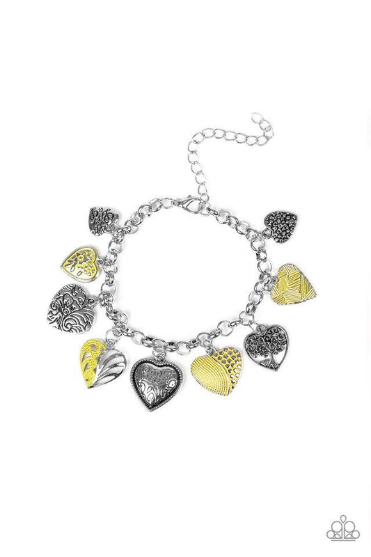 Paparazzi Bracelet ~ Garden Hearts - Yellow