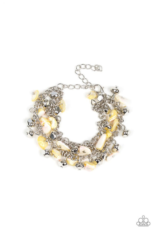 Plentiful Pebbles - Yellow - Paparazzi Bracelet Image