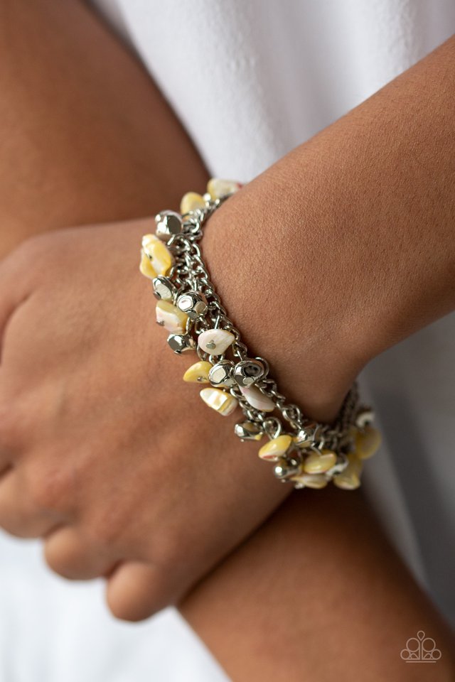 Plentiful Pebbles - Yellow - Paparazzi Bracelet Image