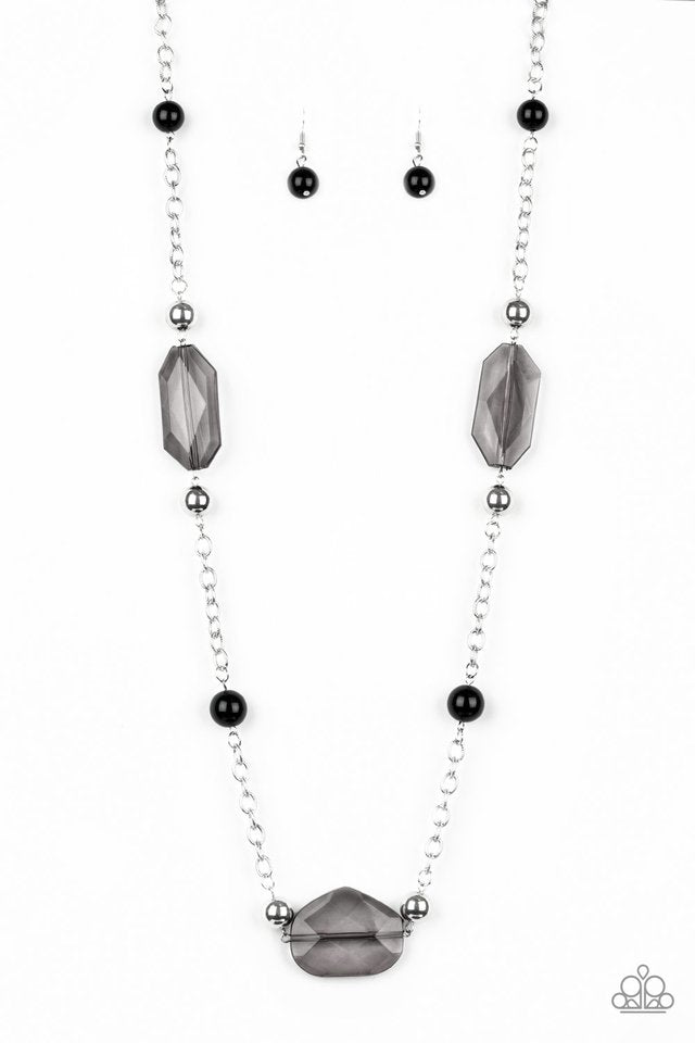 Crystal Charm - Black - Paparazzi Necklace Image