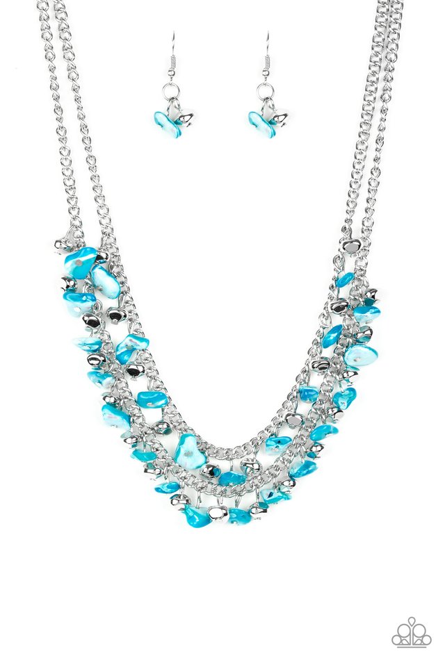 Pebble Pioneer - Blue - Paparazzi Necklace Image