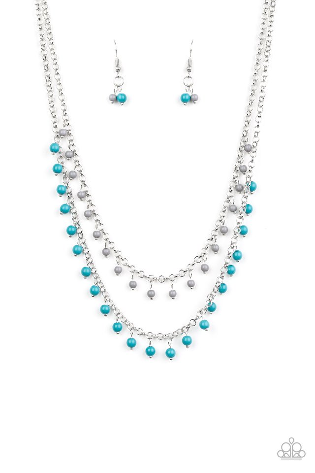 Dainty Distraction - Blue - Paparazzi Necklace Image
