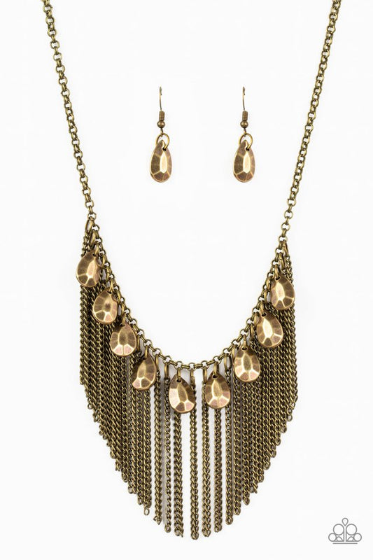 Bragging Rights - Brass - Paparazzi Necklace Image